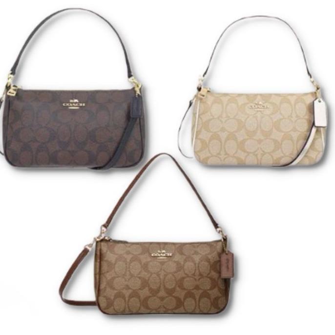 E13G Tote COaCH  Pouch Mini 2 tali Bahan Kanvas  + Sertifikat Tas Selempang wanita  import  Tas Bahu