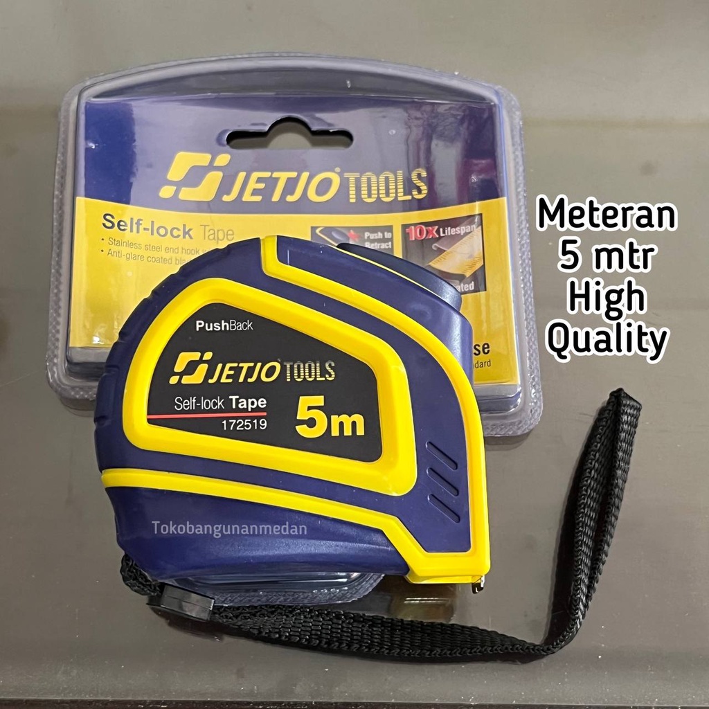 Jetjo Tools Meteran 5 METER - HIGH QUALITY AUTO LOCK SELF LOCKING By lakoni Pro