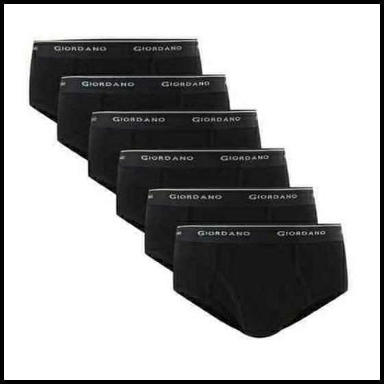 Promo Celana Dalam Giordano Isi 6 All Black