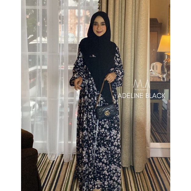 GAMIS ADELINE BLACK SET DAILY DRESS SYARI BY MAIA ANDREAN