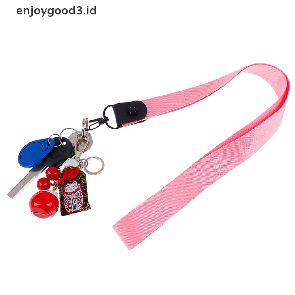 Tali Lanyard Gantung Leher Warna Solid Untuk Kartu ID