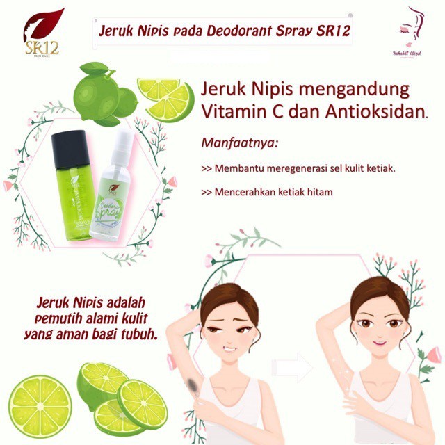 SR12 Deodorant Spray PREMIUM Ampuh Hilangkan Bau Badan Deo Spray Non Alkohol Aman Anak Dan Remaja SR12 Herbal Skincare