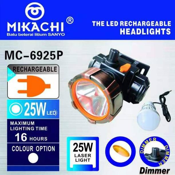 PRODUK- SENTER KEPALA MIKACHI MC 6925 DIMER FREE BOLA LED .