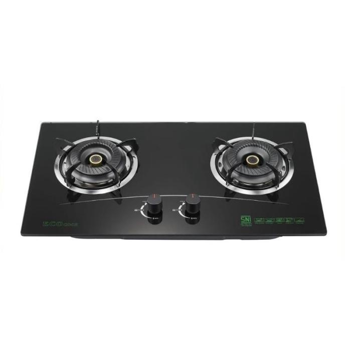 PROMO KOMPOR GAS TANAM KACA 2 TUNGKU API BIRU ECO COOK EC2-21 DF698674R