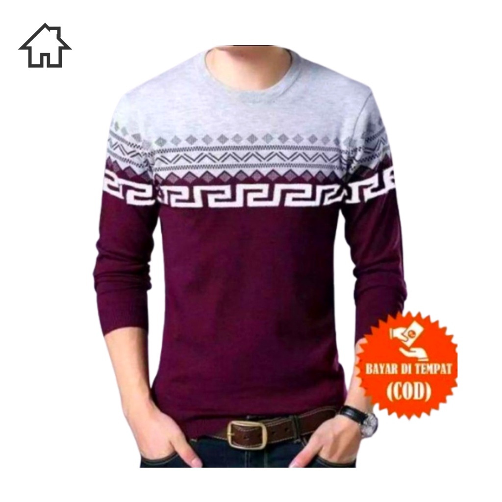 MyAgen - SWEATER RAJUT LABIRIN DRAFT BATIK TRIBAL PREMIUM