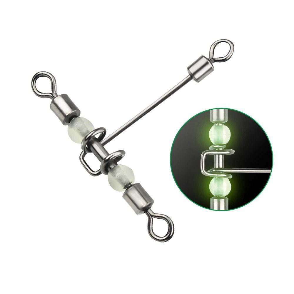 Lanfy Konektor Putar Pancing Aksesoris Memancing Konektor Manik-Manik Bercahaya Solid Ring Fishing Tackle Swivels Bearing Swivels Solid Connector