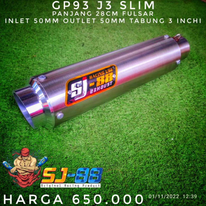 Knalpot sj88 slincer tipe gp93 j3 slim