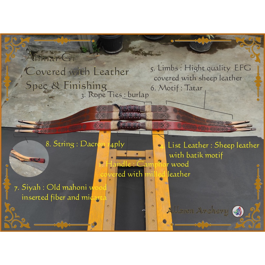 Busur Panah Horse Bow Crimean Tatar Bending Ahmar G1 Lapis Kulit