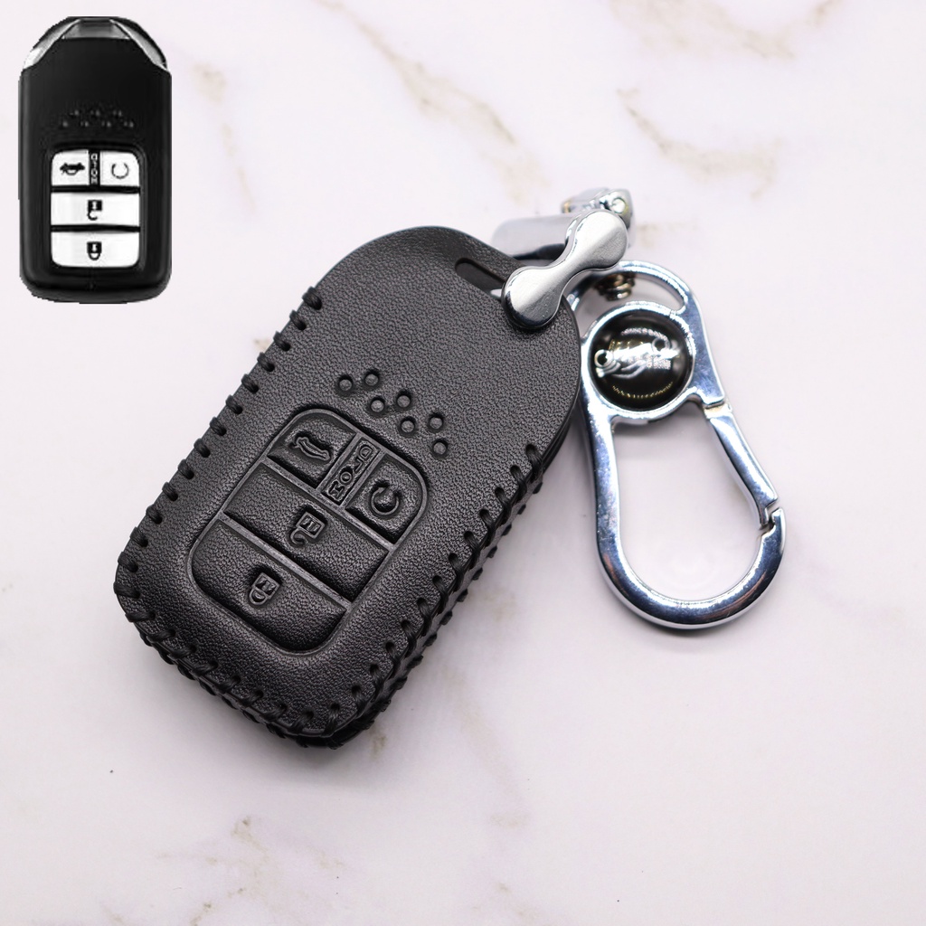 Casing Kunci Mobil Keyless Bahan Kulit Untuk Honda HRV / City Hatchback / Jazz / CRV / BRV 2014-2022