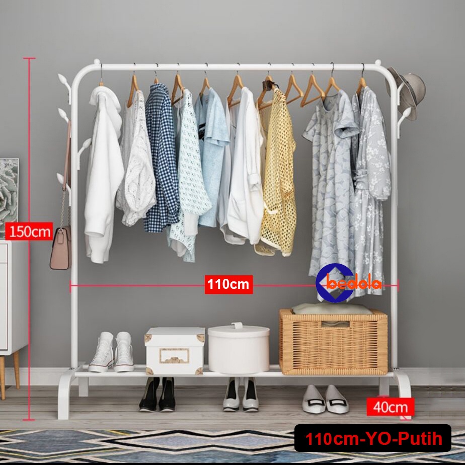 Bedola stand hanger single gantungan baju hanger topi tas ada cantolan