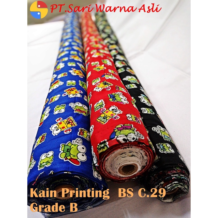 Kain c29 Motif Kartun Keropi Meteran Grade B
