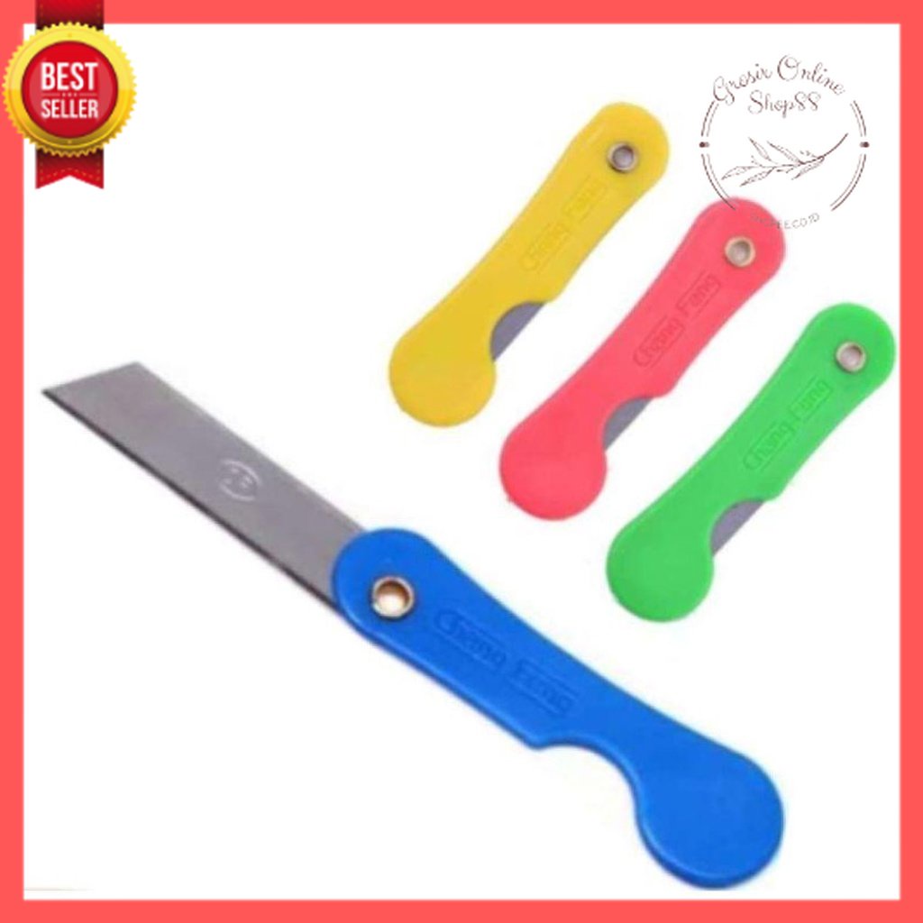 GOS-G313- Pisau Cutter Lipat Mini / Foldable Knife / Alat Bantu Potong Kertas Plastik Perlengkapan ATK Sekolah Kater Kecil Untuk Unboxing Paket