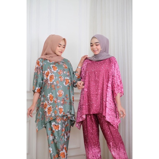 Setelan Wanita Setelan Waka Terbaru motif bali cantik kekinian motif bunga