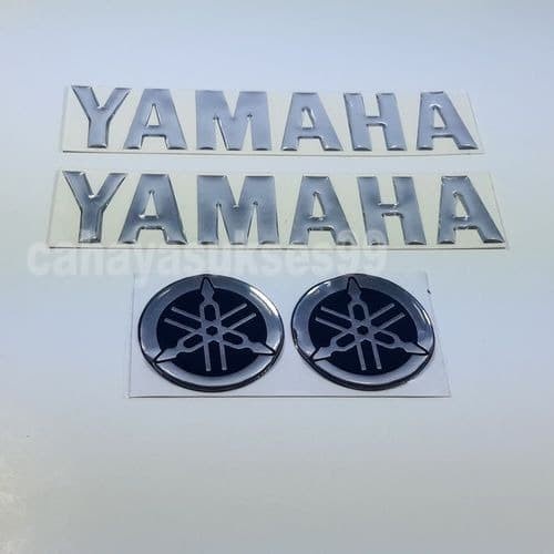 Jual Aksel Sticker Timbul Yamaha Silver Stiker Motor Emblem Yamaha