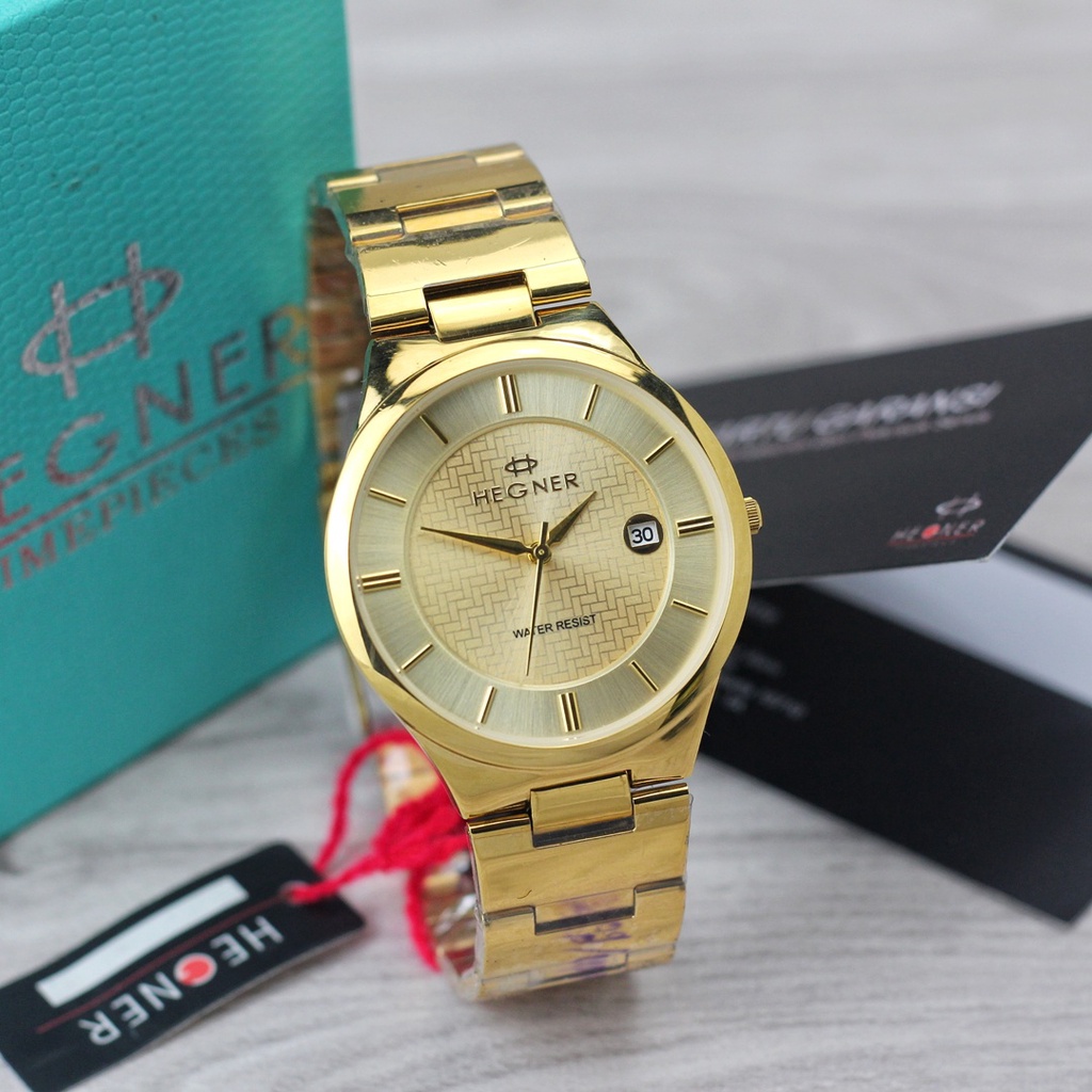 BISA COD! Jam Tangan HEGNER 1209 FREE BOX DAN GARANSI ORIGINAL Bulat Import Murah Mewah BONUS BATERAI CADANGAN!