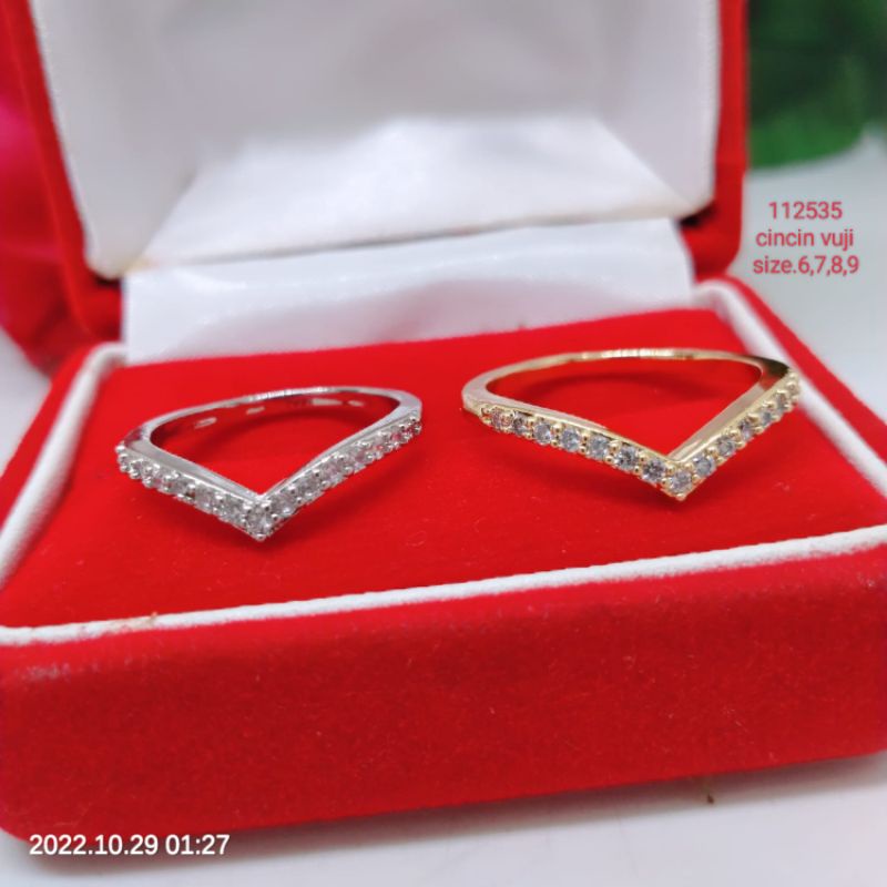 Cincin Vuji Titanium Tembaga Rodium Perhiasan Aksesoris Lapis Emas Terlaris Termurah Kekinian