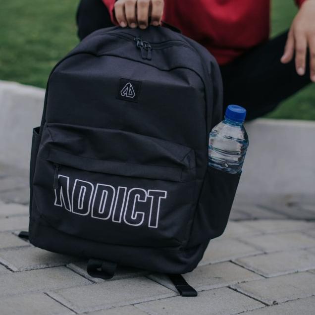 tas backpack roll top - Hitam