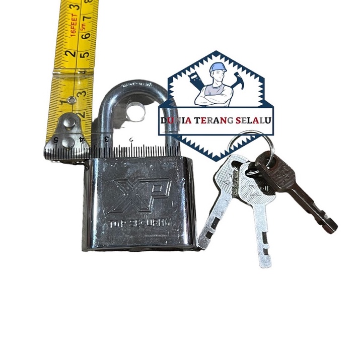 Gembok Putih XP TOOL 50mm LEHER PENDEK 50 mm - Kunci Gt Gembok Pagar Krom- Kunci Gantung Pth Chrome - Iron Padlock XPTOOL Top Security