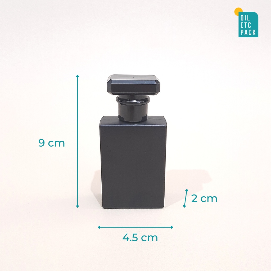 Botol CHNL Spray Parfum Black 30ML Drat/Putar  (TANPA ALAT) / Wadah Kosong Isi Ulang Minyak Wangi Travel Unik