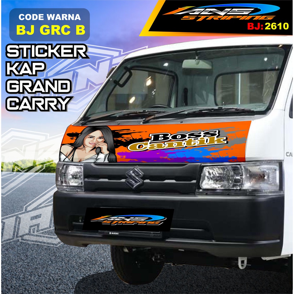 STICKER KABIN DEPAN MOBIL CARRY / STIKER KAP DEPAN MOBIL GRANMAX PICK UP / STICKER TERBARU L300