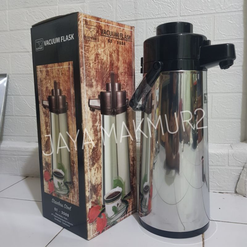 Termos Air Panas Pencet 2.5 Liter / Termos Pompa Elephant 2,5 Lt / Termos pencet Stainless
