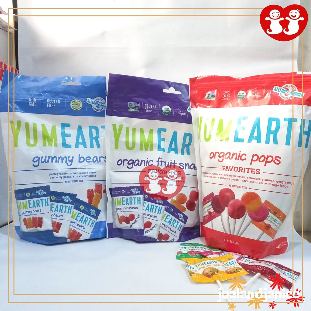 YumEarth Organic Fruit Snacks /  Organic Pops Favorites /Gummy bears - Ecer