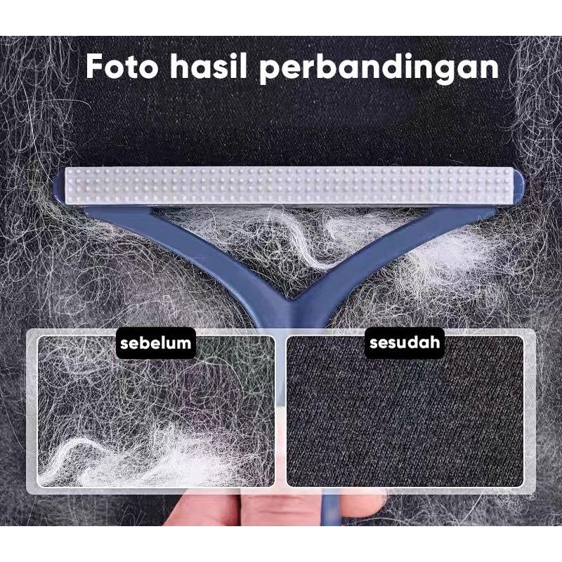 Alat Pembersih Serat Bulu Kain Pakaian D25 Sikat Pembersih Bulu Hewan Pet Hair Remover 2in1