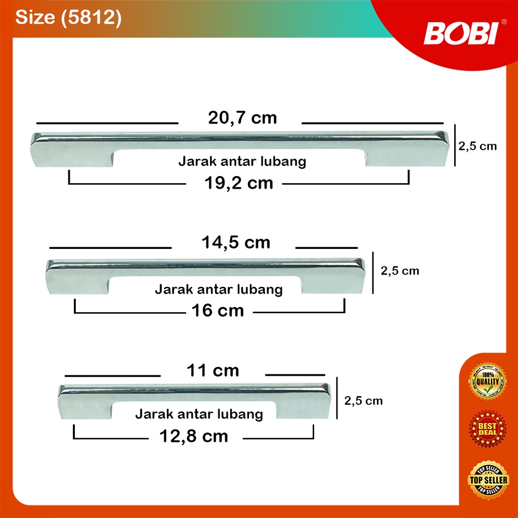 Handle Furniture //  Pegangan Pintu  kode 5812 //  Pegangan Pintu,Laci, Lemari, Furniture Rumah Termurah - Warna Bervariasi