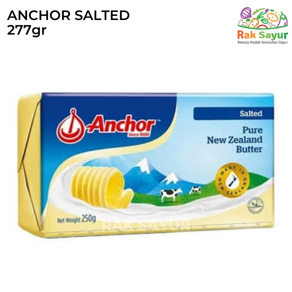

Keju Anchor Salted 277gr Butter Salted MPASI Frozen Food Rak Sayur Padang