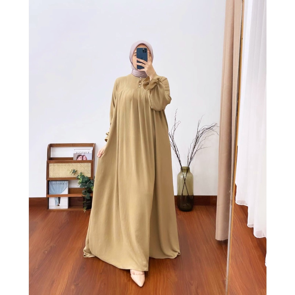 (MGA) GAMIS ASYFA DAILY BUSUI DRESS CRINCLE AIRFLOW