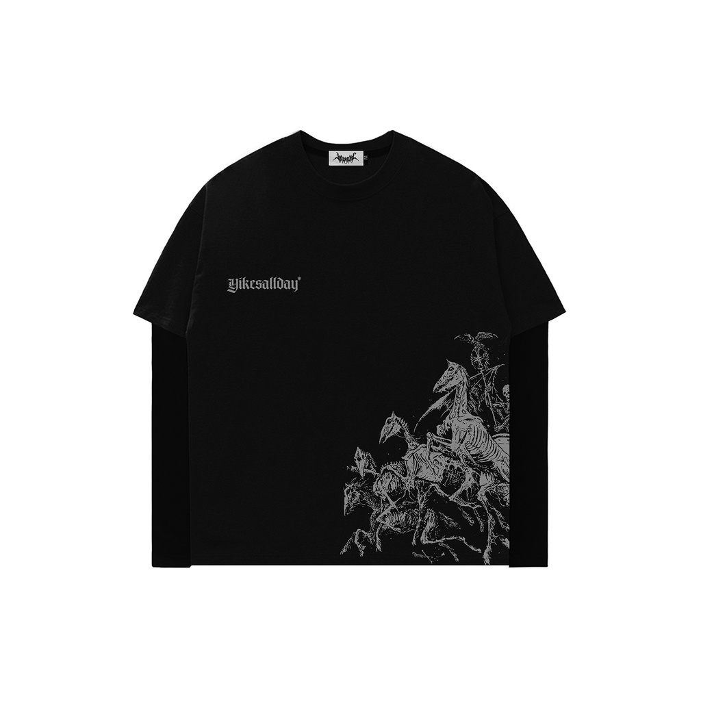 LONGSLEEVE DOUBLE LAYER | DEAD HORSE | BLACK | YIKESALLDAY