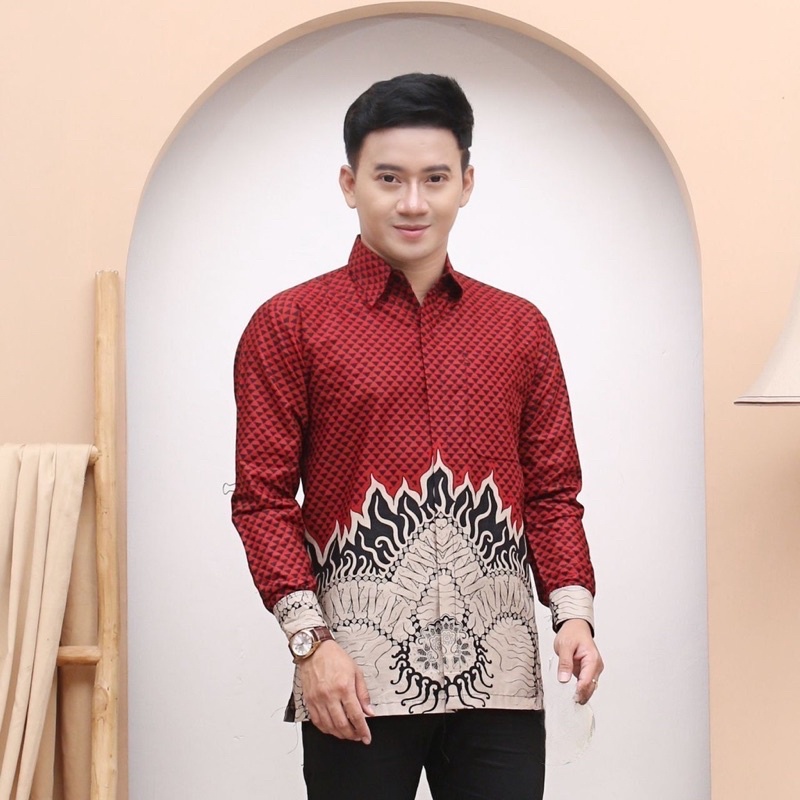 kemeja Batik Pria Lengan Panjang Motif Terbaru 2022 Batik Pria Big Size M L XL XXL atasan pria Dewasa Batik Laki-Laki Lengan Batik kerja Pria Batik Ayah &amp; Anak Laki-Laki Batik Jumbo Ld 130 Batik Pekalongan Terlaris Batik Solo Motif Kraton Batik Slimfit