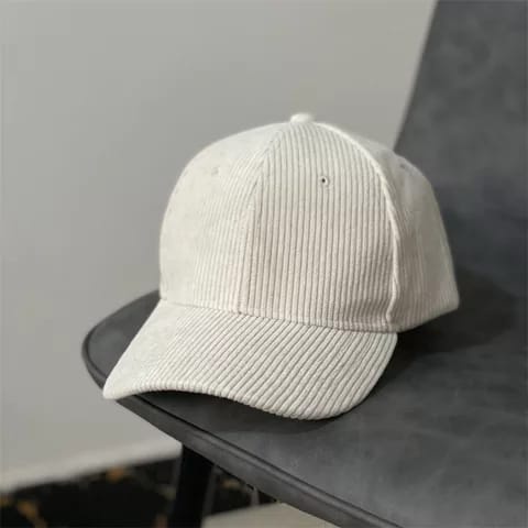 Corduroy Solid Color Korean Version Metal Button Baseball Cap Adjustable Keep Warm Autumm Unisex