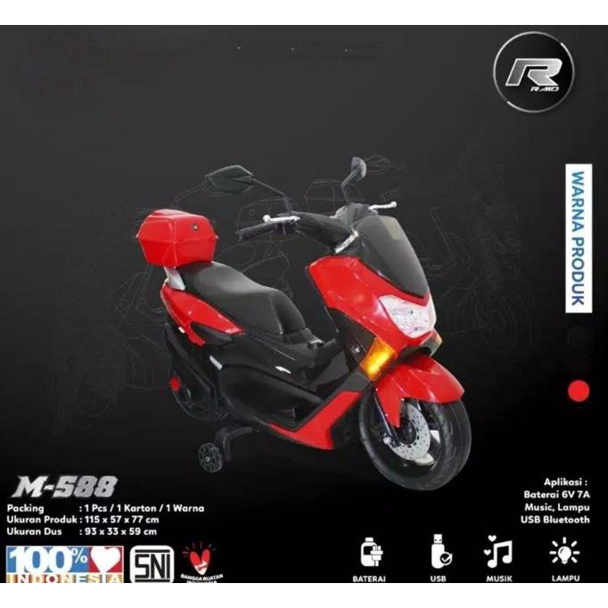 MAINAN ANAK MOTOR AKI PMB RAID M-588 MODEL NMAX stock ada