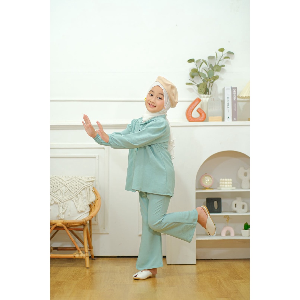 Set Zaina Set Anak Rayon Airflow Neeca Kiddos Size 6 8 10 12 14 Y