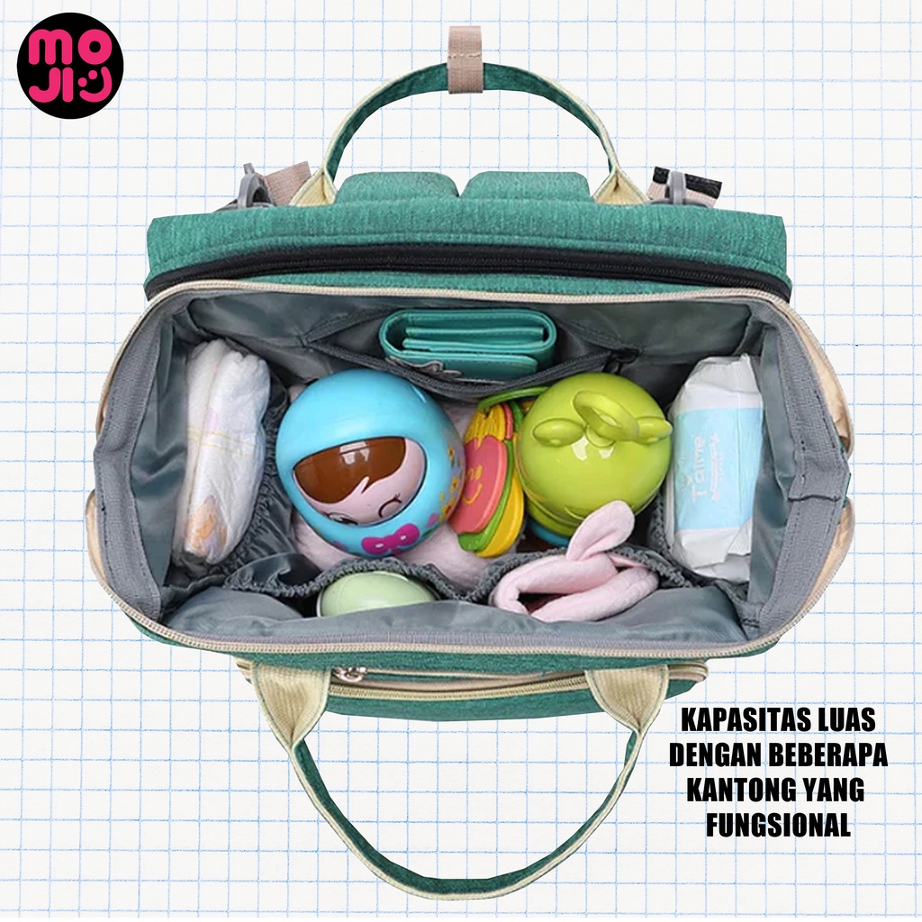 Tas Bayi Multifungsi / Diaper Bag / Tempat Tidur Lipat Bayi /  Ransel popok Baby Import High Quality