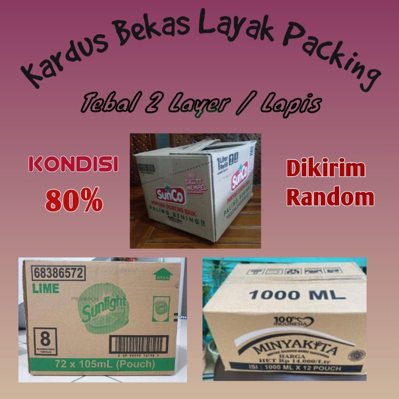 Kardus Tebal 2 layer - Karton Bekas Minyak Sunlight Sabun - Dus Packing