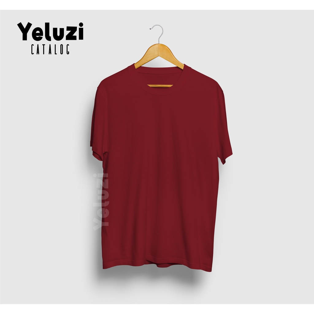 Kaos Oblong Polos Maroon Unisex Premium - Katun Combed 24s - YELUZI