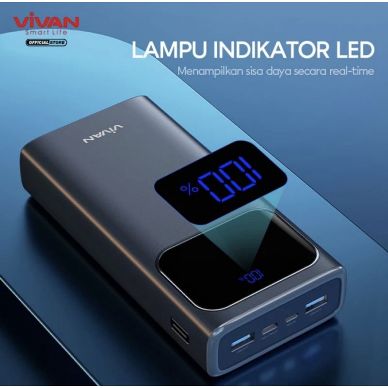 Vivan VPB-C30 Powerbank 30000mAh Fast Charging PD+QC3.0 VOOC