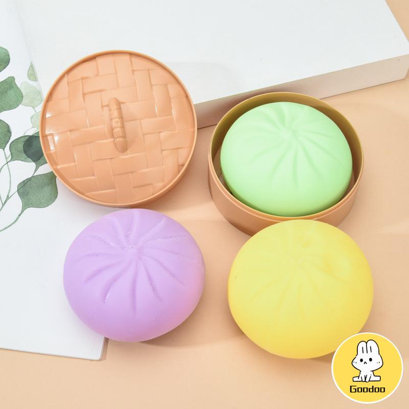 Mainan squishy stress ball pao Mainan bakpao palsu Dimsum bakpao mooncake hakau siomay mantau -Doo