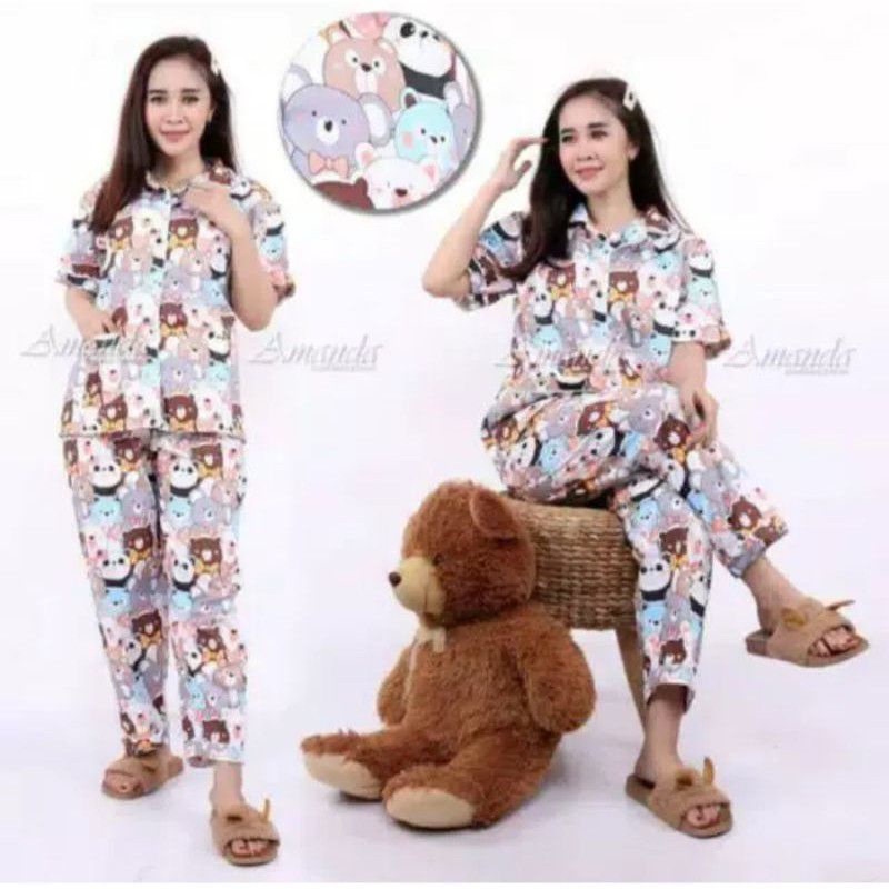 [Fashion Wanita] Baju tidur PIYAMA setelan | oneset | karakter | motif terbaru