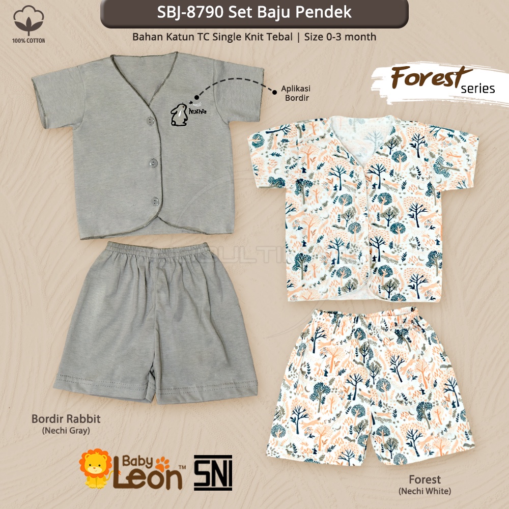 Baju Bayi Baru Lahir Celana Bayi Newborn (0-3 Bln) BABY LEON BC-8711 Baju Lengan Pendek Bayi Baju Lengan Panjang Bayi Baju Tidur Atasan Bayi Kaos Bayi Pakaian Bayi Celana Pendek Bayi Celana Harian Bayi BC-8712 CLB-8713 RABBIT FOREST LEOPARD SERIES