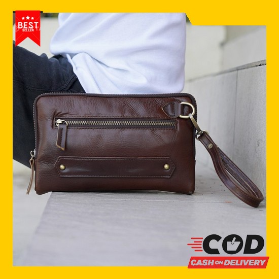 Tas Tangan Handbag Kulit Pria Clutch Terbaru Kulit Asli Fashion Pria C Pennay Clucth Bag - Tas Tang