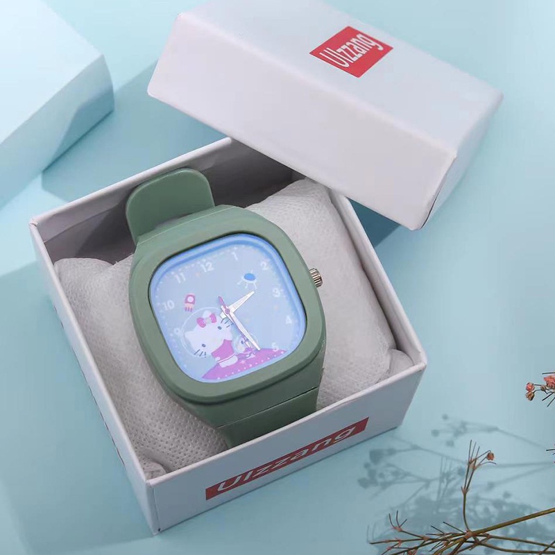 Jam Tangan Anak-anak Kitty Kecil Segar Bercahaya Jelly Cat Boys and Girls Quartz Watch