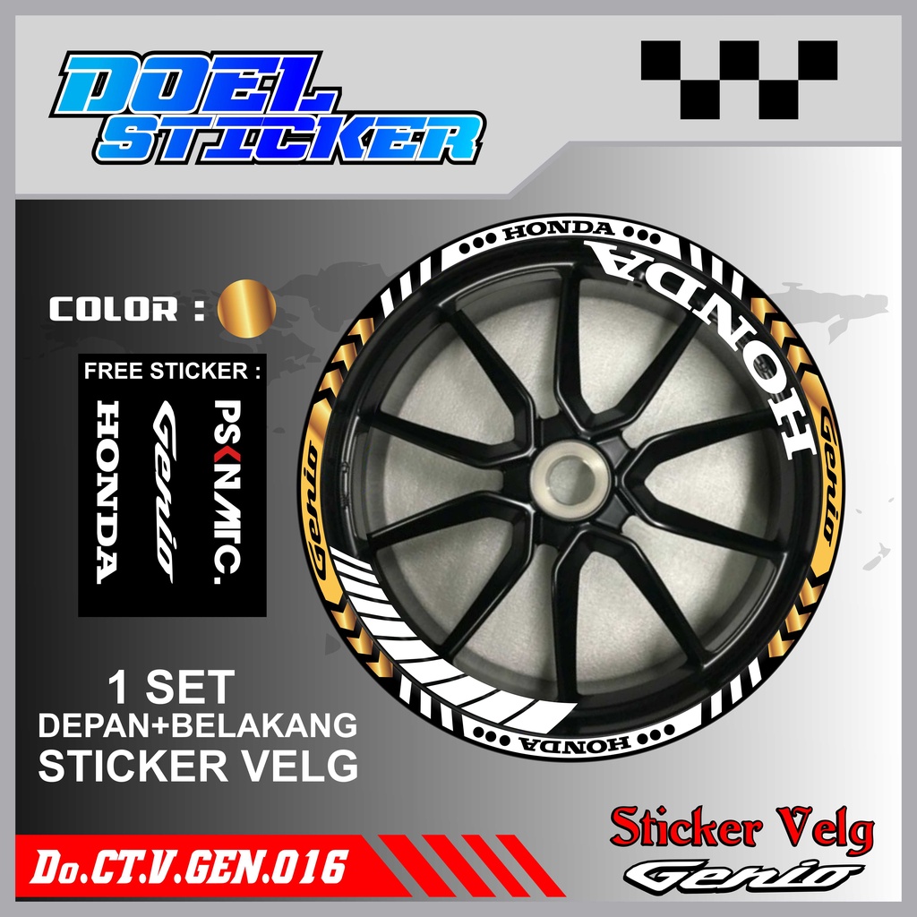 Stiker Cutting Velg Genio Racing Lis List Variasi Custom Set Depan Belakang Doel 016