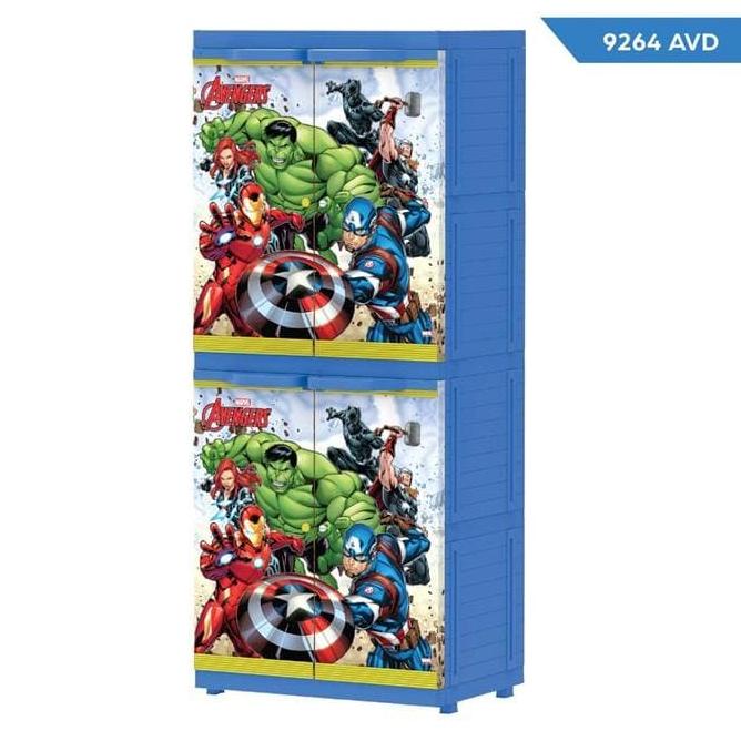 

Lemari Plastik Naiba 4 Susun Kunci MSC 9264 Printing Avengers Biru stock ready