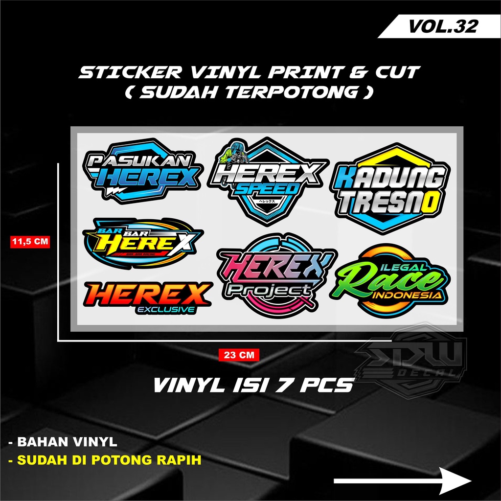 Sticker Racing Vinyl Pack Print &amp; Cut Stiker Motor Setiker Racing Variasi 30/34