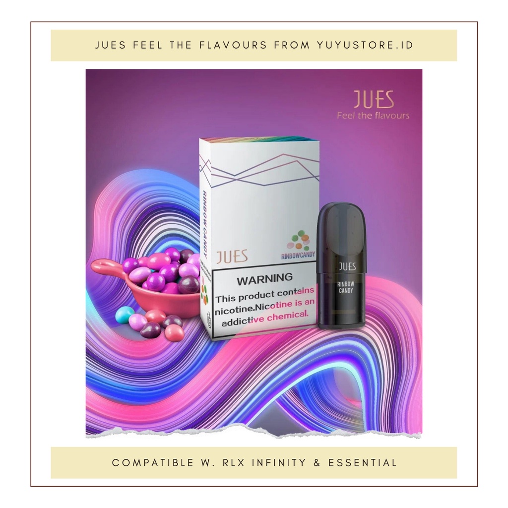 JUES Pod Pro Ceramic Original - Rainbow Candy (RELX Infinity Essential Compatible)