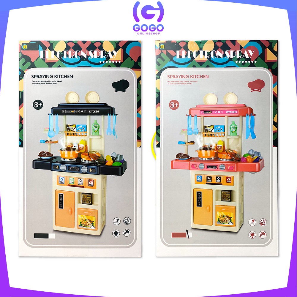 GOGO-M25 Mainan Spraying Mist Kitchen Set Isi 42PCS Mainan Masak Masakan Dapur Anak Perempuan 888-17