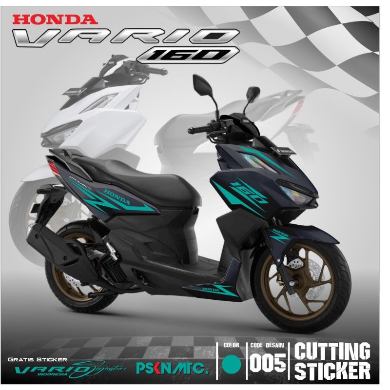 Cutting Sticker Honda new vario 160 2022 Sporty body hitam Sticker Tosca